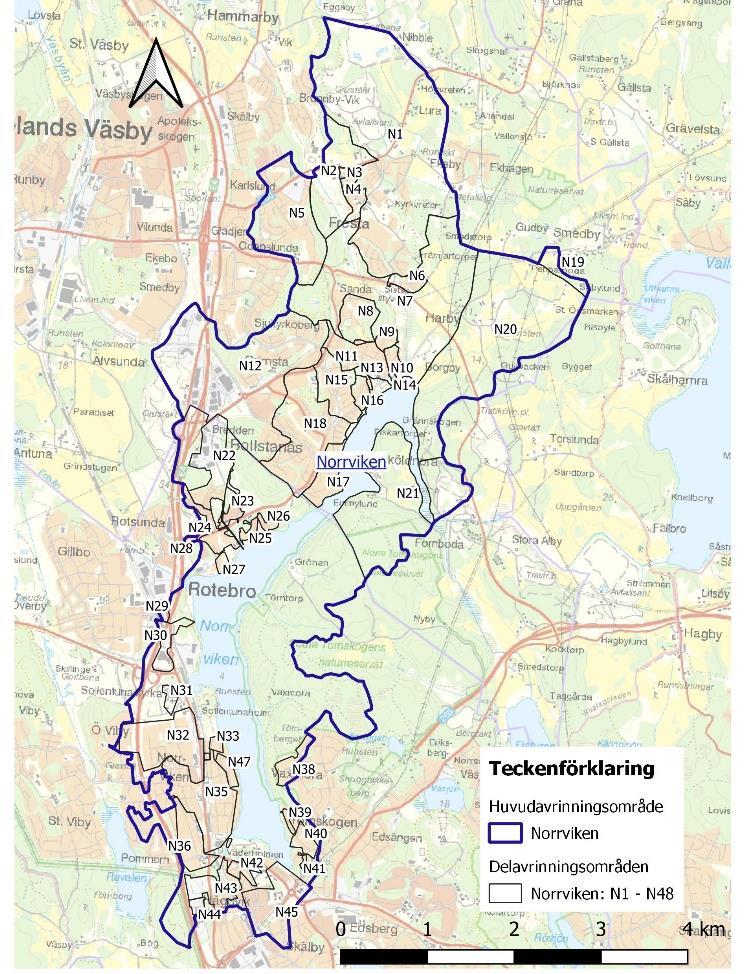 . Norrviken och Edsån. Indata från Norrviken Avrinningsområdet Figur.-.