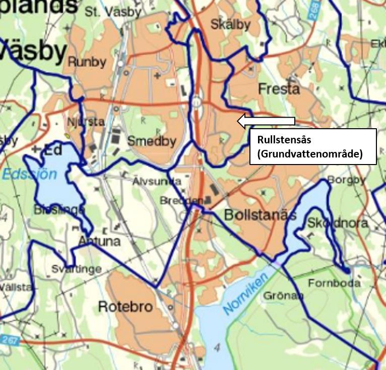 Rullstensåsens påverkan Enligt uppgift från Upplands Väsby kommun (Andersson, ) bedöms inget (eller i alla fall på årsbasis inget betydande) flöde tillkomma Norrviken från rullstensåsen nordväst om