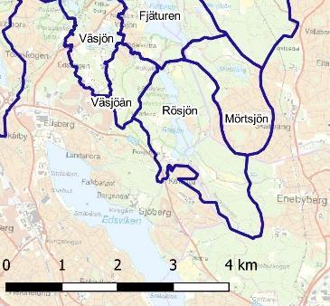 . Rösjön och Fjäturen. Indata från Rösjön Avrinningsområdet I figur.