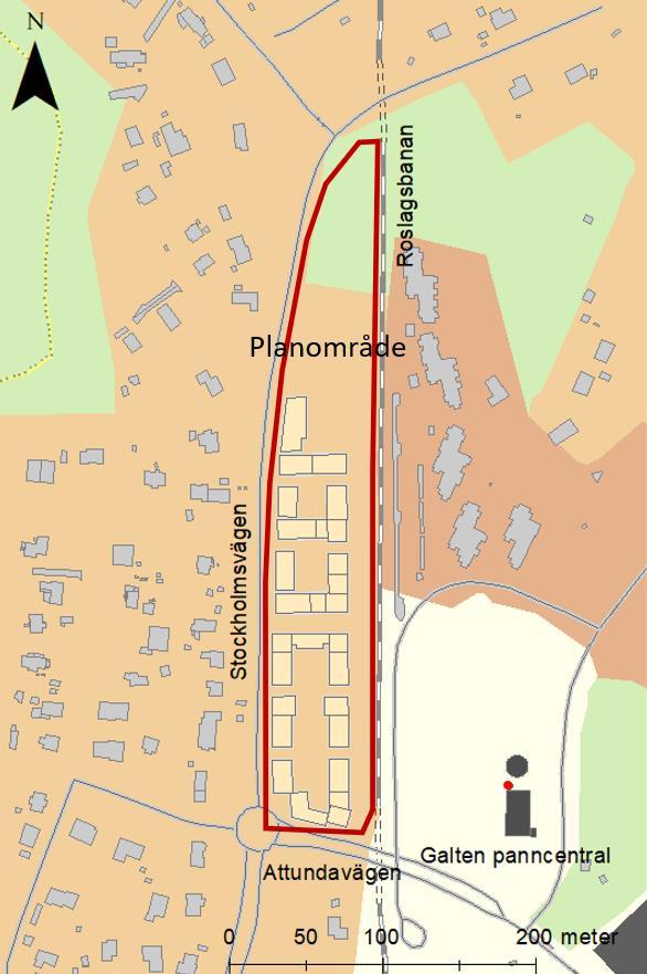 Figur 2. Aktuellt planområde (utbyggnadsalternativet).