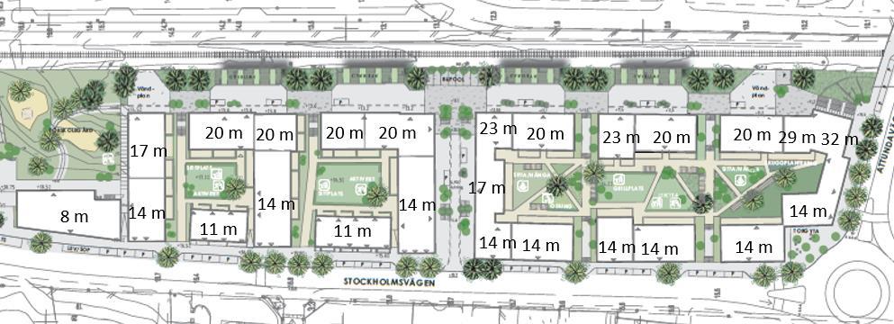 Befintliga byggnader är markerade i ljusgrått och panncentralen Galten i