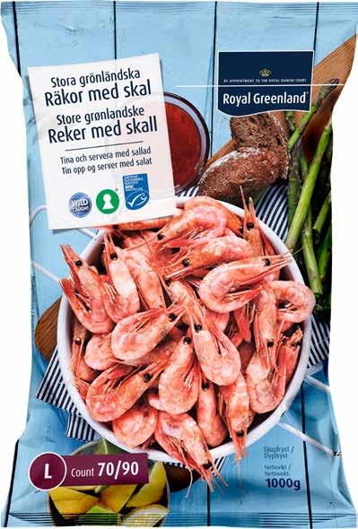 RÄKOR 1 KG Royal Greenland. Frysta.