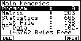 9-2-1 Minnesoperationer 9-2 Minnesoperationer Använd posten Mem (Memory Usage) för att granska nuvarande minnesstatus och radera utvalda data i minnet.