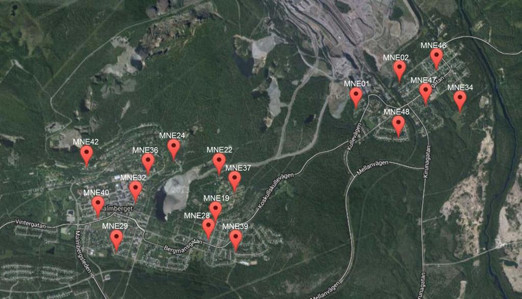 sker i alla punkter en gång per månad året runt och utöver det tas även ett snöprov i ett antal mätpunkter under våren (mars).