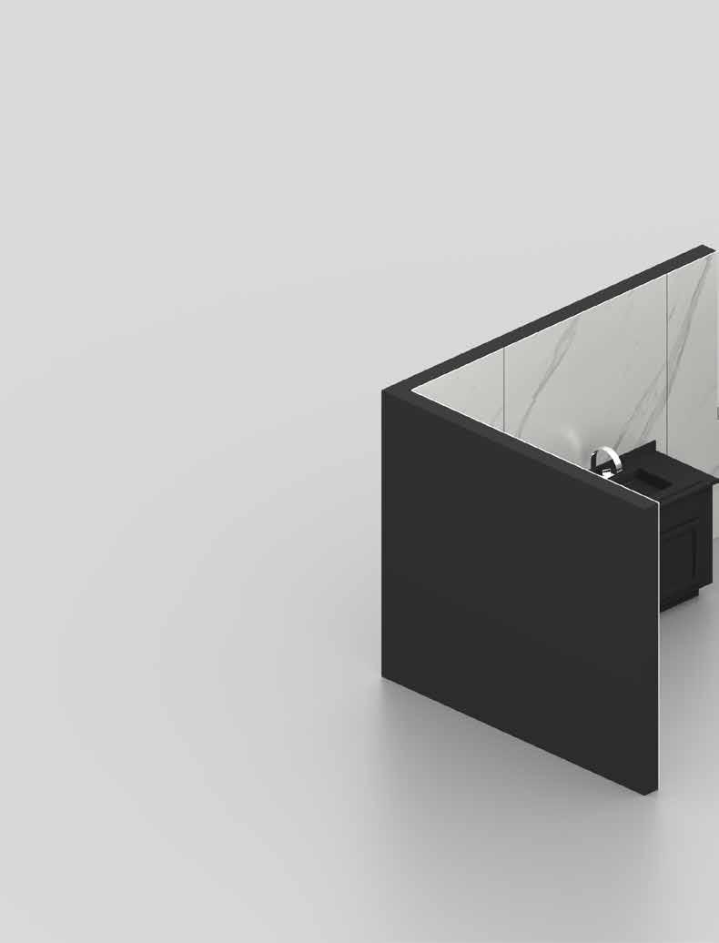 STÖRRE FORMAT OCH MINIMALT ANTAL FOGAR Vi presenterar Dekton Slim, den nya ytan i storformat med 4 mm ultratunna skivor som erbjuder obegränsade designmöjligheter med väldigt enkel montering och