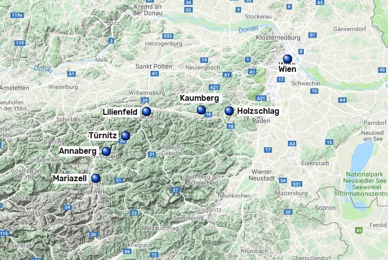 Via Sacra, Wien Mariazell, 7 nätter 7(7) Via Sacra Via Sacra, den 130 km långa leden från Wien till Mariazell, räknas som den äldsta pilgrimsleden i Österrike.