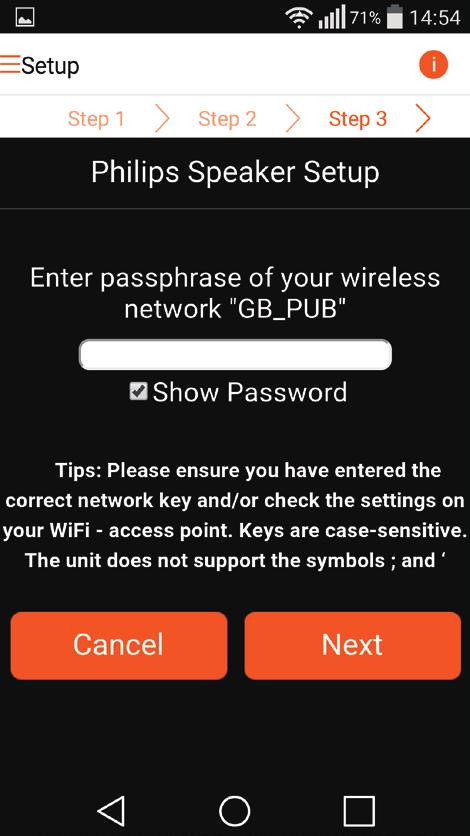 7 Välj ditt Wi-Fi-nätverk och tryck på Nästa.
