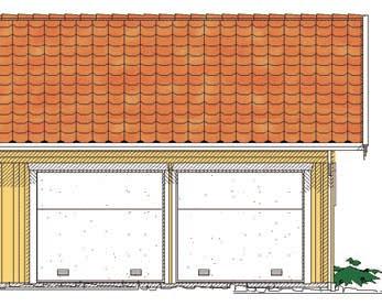 Kopplade sidobyggnader: (Fristående garage enligt separat broschyr och leveransbeskrivning.) Inv.