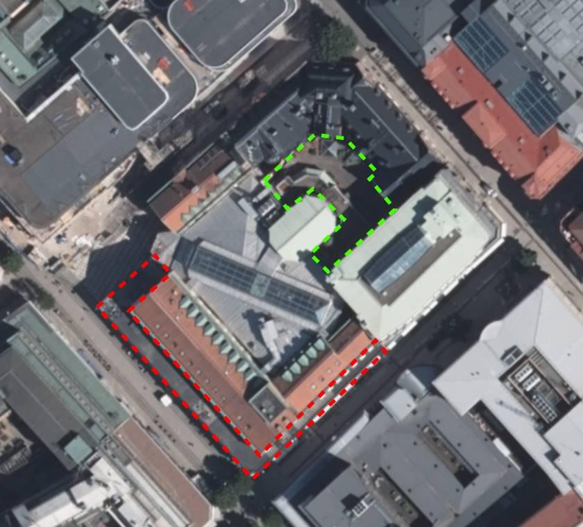 Takterrasser som avses användas som gård inom planområdet.