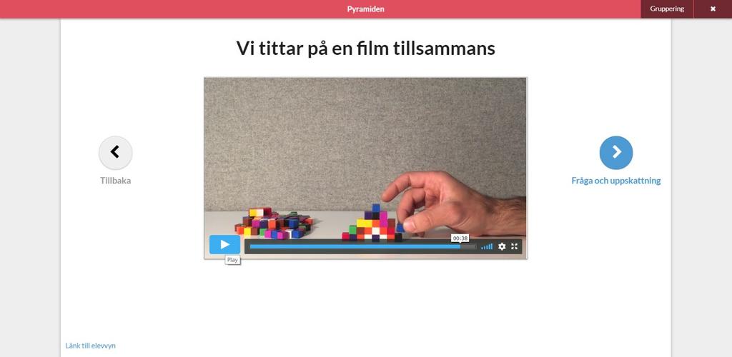 2.5 En filmad situation som avbryts Starta filmen utan att berätta vad det är som eleverna kommer att se. Filmerna är uppbyggda på ungefär samma sätt och visar ett förlopp som avbryts.