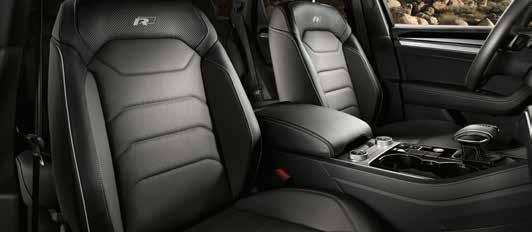 Utrustningspaket R-Line. För en mer sportig och dynamisk känsla kan du utrusta din nya Touareg med R-Line exteriör eller R-Line exteriör och interiörpaket.