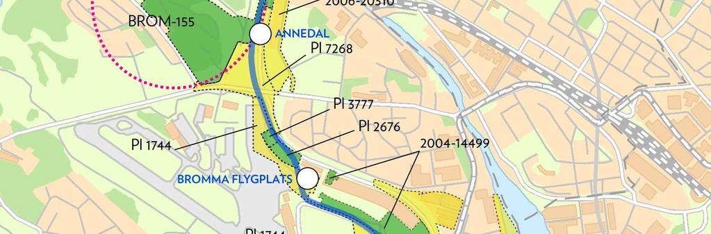 Detaljplan Följande detaljplaner gäller inom planområdet: Pl 1960B, Pl 1744, Pl 2676, Pl 3777, Pl 7268, Apl BROM-155, DP 2004-14499, Dp 2006-20310, Pl 8050, Pl 7588, Dp 89143 samt Dp