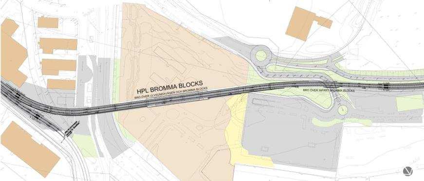 Sida 24 (59) Längs sträckan förekommer intrång, främst på allmän mark, men även på Bromma flygplatsområde, industrifastigheter och i ett kolonilottsområde i Annedal.