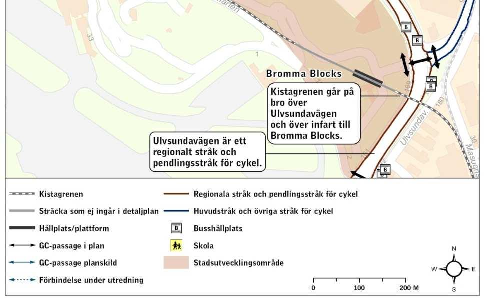 Hållplatsläget innebär utökat kollektivtrafikutbud till flygplatsen och till bostadsområdet Mariehäll norr om Ulvsundavägen, vilket ökar förutsättningarna för färre bilresor till