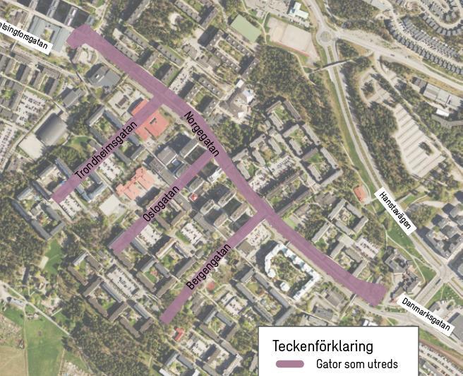 Husby planeras förtätas med bostäder med entréer och angöring mot gatunivå. Till följd av planerad bebyggelse ställs nya krav på intilliggande gator och deras funktion.