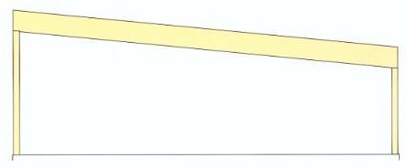 Figur.4.1a Visar utseendet för en rak balk vilande på pelare i ändarna (Moelven, 016b). Det andra alternativet kallas sadelbalk.