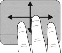 Rotera åt andra hållet genom att röra höger pekfinger från "klockan tre" till "klockan tolv". OBS! Rotation inaktiveras på fabriken.
