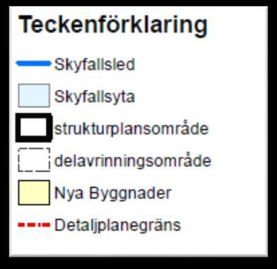 Skyfallsytan som sets som en möjlig plats för skyfallshantering var i detta skede inte aktuellt eftersom SBK vid möte nämnt att området söder om kan komma att ingå i framtida planarbete i söder om A