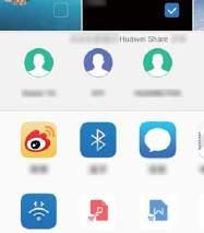 Använda Huawei Share för att ta emot filer: Svep nedåt från statusfältet för att öppna meddelandepanelen och peka sedan på för att aktivera Huawei Share.