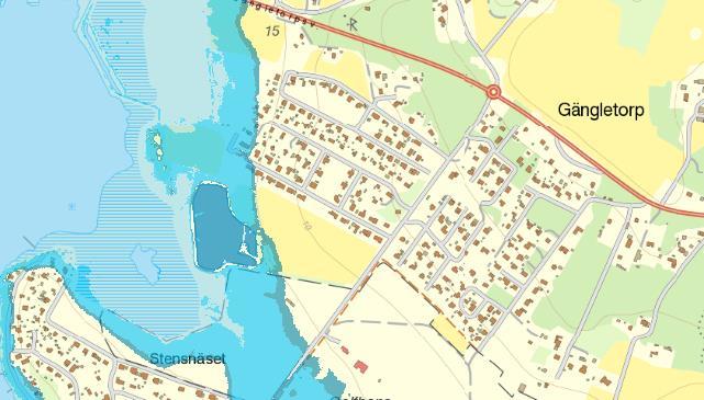 5.2 FRAMTIDA HAVSNIVÅ Figur 11 Framtida havsnivå år 2100 Säkerhetsnivåer (Länsstyrelsens webbgis) Då delar av Trummenäs är lågt beläget är påverkan, nu och i framtiden, av stigande havsnivåer en