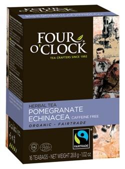 Uppgiftslämnare: Tekompaniet Varumärke: FOUR O CLOCK Artikelbenämning: Storlek: 16 Produktinformation Ingrediensförteckning: Eko hibiskusblomma*, eko ingefärarot*, eko echinacearot, eko