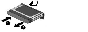 Ta ut ett ExpressCard-kort VIKTIGT: Se till att ExpressCard-kortet inte är i användning när du tar ut det, så undviker du att information går förlorad eller systemet låser sig. 1.