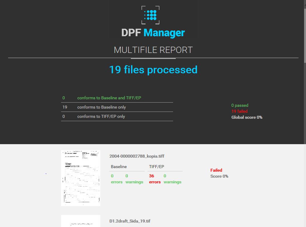 Testa prototyperna 2) DBF Manager (EasyInnova) TIFF Mjukvara:http://www.dpfmanager.