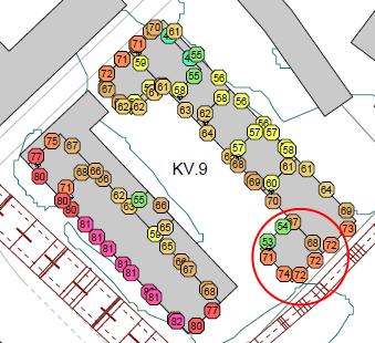 Vid de enstaka fasadpartier där db(a) överskrids kan lägenheter om högst 35 kvm planeras för att riktvärden ska innehållas.