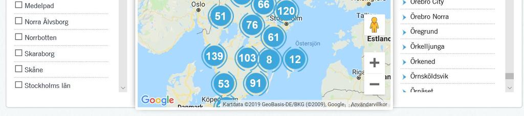 förening genom att dra ner listan för