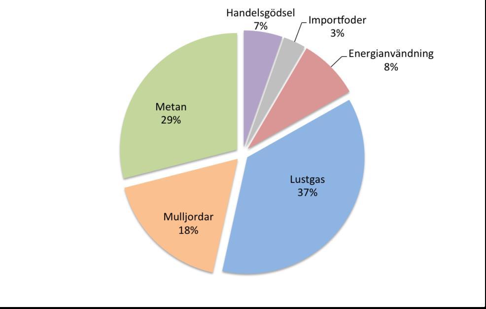 Jordbrukets klimatpåverkan Det svenska jordbruket står för runt 15 % av Sveriges samlade utsläpp av växthusgaser.