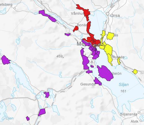 Var bor Morabon? Våren 2018 ser fördelningen av befolkningen ut som nedan. Några mindre områden fattas men i stort sett visar det var befolkningen bor.