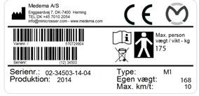 Ange alltid detta serienummer vid serviceärende, beställning av reservdelar med mera.