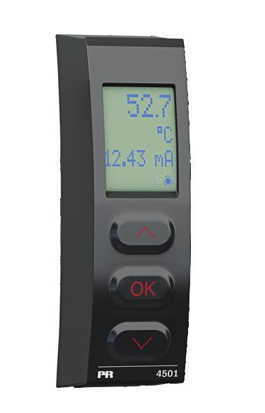 Tekniska egenskaper LCD-skärm med 4 rader: Rad 1 (H = 5,57 mm) visar det skalade processvärdet - OK eller fel. Rad 2 (H =, mm) visar den valda ingenjörsenheten.