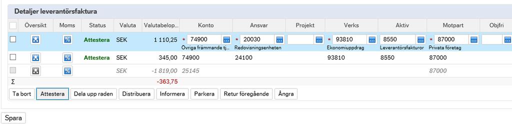 11 (13) 4.4 Retur föregående Både i Normalt läge och Avancerat läge finns åtgärden Retur föregående.