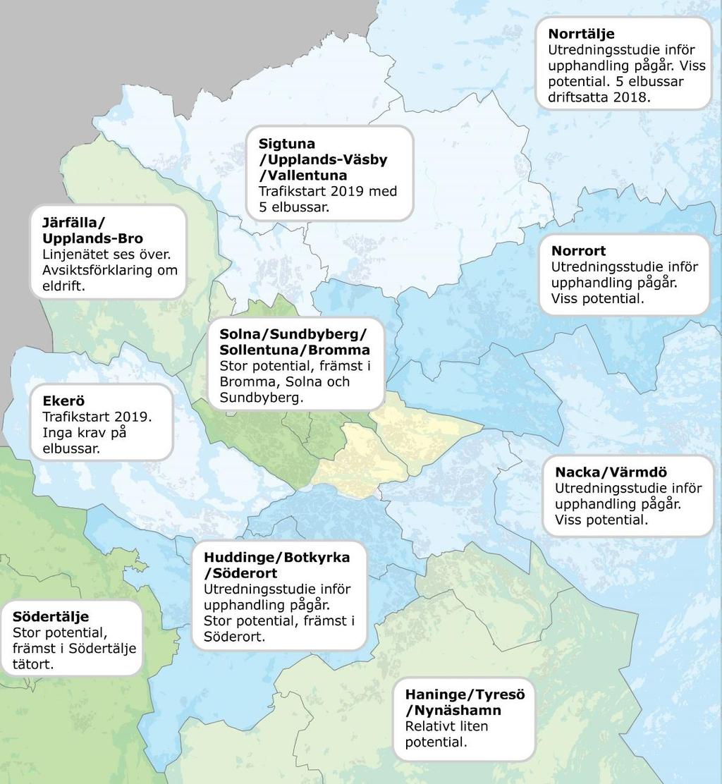 47(127 Figur 21 Potential för elektrifiering i respektive avtalsområde.