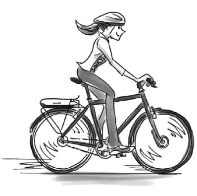 Helautomatisk växling (vid elektronisk 8/5-växling med inbyggt växelnav) Sensorerna känner av cyklingsförhållandena om du exempelvis cyklar i uppförsbacke eller motvind, eller på plan mark utan vind;