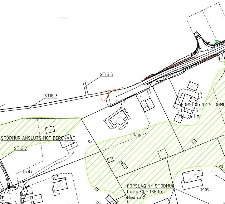 Vändplatsen utförs som en backvändplats. För att sopbilar inte skall behöva backa till fastigheten längst in iordningställs plats för sopkärl intill vändplanen.