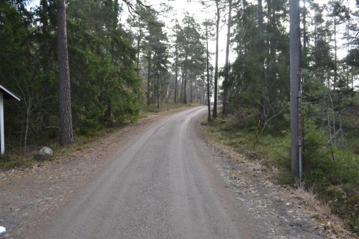 Bild 18 Aprilvägen Bild 19 Den trolska bergväggen längs Aprilvägens övre del Åtgärder och konsekvenser Väg Vägen byggs ut enligt typsektionen för lokalväg