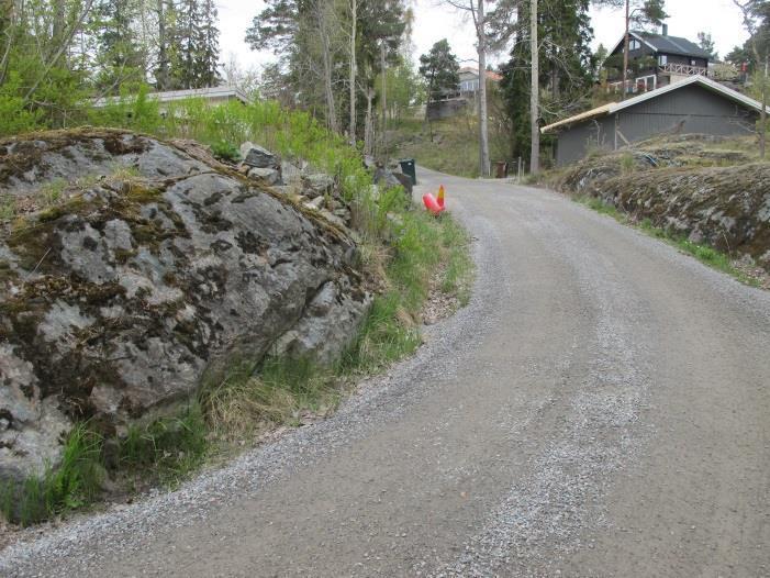 Bild 21 Kurva på Vinkelvägen som behöver breddas.