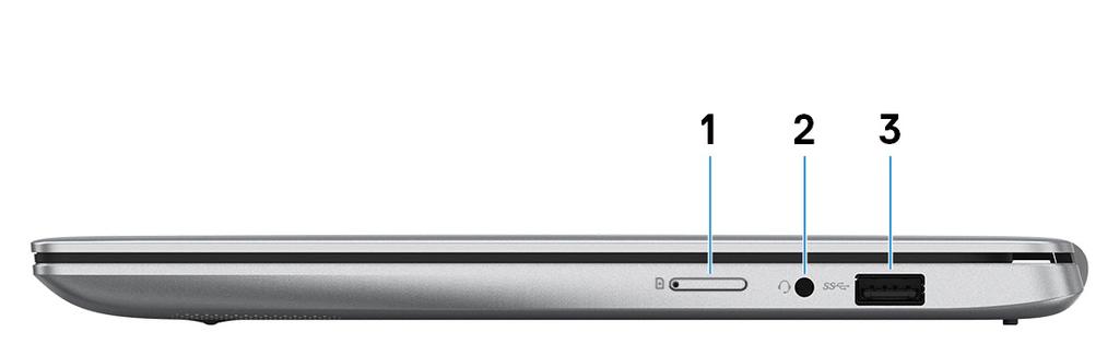 4 microsd-kortplats OBS: En adapter för USB typ C till DisplayPort (säljs separat) krävs för att ansluta till en DisplayPort-enhet. Läser från och skriver till microsd-kortet.