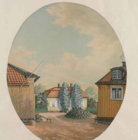 AKVARELL AV STORA FÅGELSÅNGEN 1 FRÅN SYDVÄST ÅR 1864. OKÄND KONSTNÄR.
