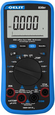 Data lagras i xml-format för enkel vidarehantering av data. Flera multimetrar kan kopplas mot en mobilenhet samtidigt. Instrumentet mäter bl.a. AC/DC spänning, ström, resistans, frekvens och temperatur.