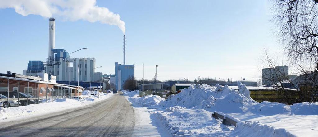 Mälarenegi sett från öster Sjöhagsvägen Det nya planerade kraftvärmeprojektet med sina stora byggnadsvolymer kommer att komplettera