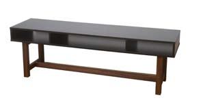 ask Sidobord BOKS L 150 x B 40 x H 48 cm, svart-/vitlackad