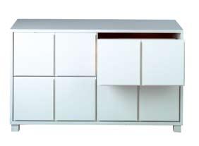 vitlackad MDF 4 lådor