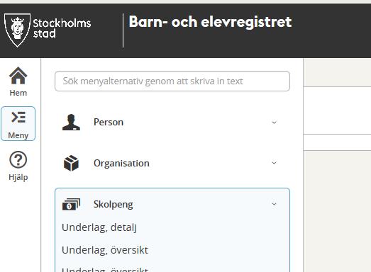 Du kan välja vilken typ av underlag du vill ta fram.