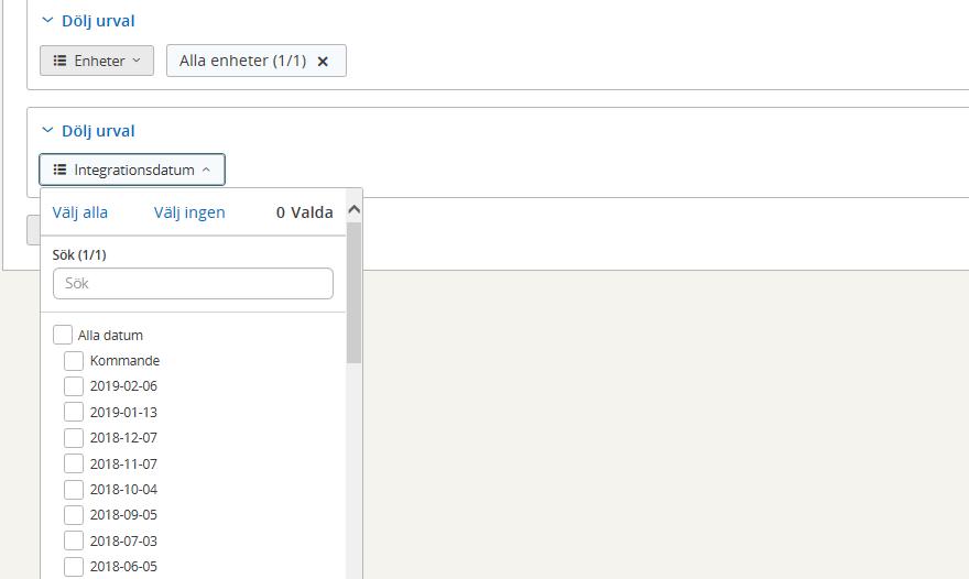 Om du väljer Kommande under Integrationsdatum så har vi beräknat pengen men vi har ännu inte kontrollera att allt stämmer.
