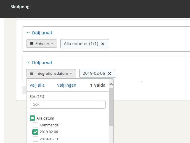 Om det inte finns någon ruta för Kommande så har det än inte skett en beräkning.