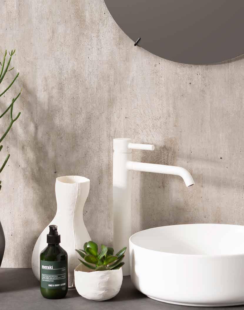 Fibo Kollektion: Marcato Betongnyanser Välj en rustik betongkänsla och komplettera gärna badrummet med interiördetaljer med inspirerande former.