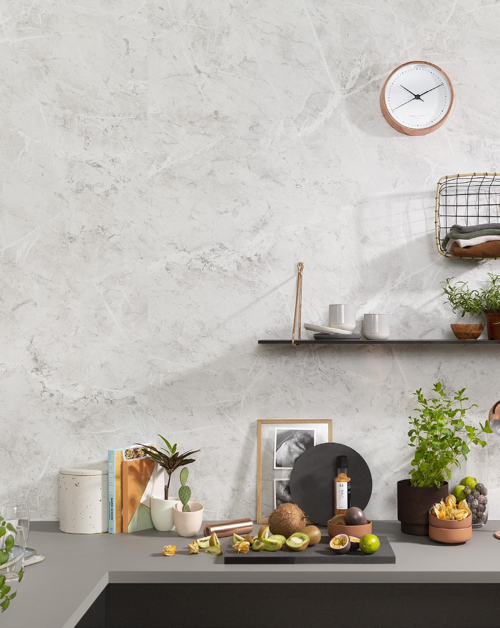 Fibo Kollektion: Kitchen Board Fibo Veggpanel 2273 WHITE MARBLE M00